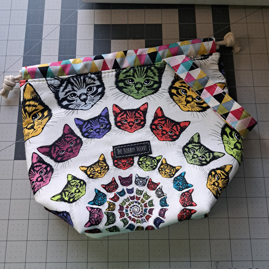 Medium Cat Drawstring Project Bag
